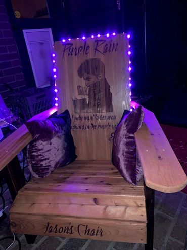$500 - Prince 4 Life Chair (laser engraved)
$600 - Prince 4 Life Chair laser engraved w/ lights(