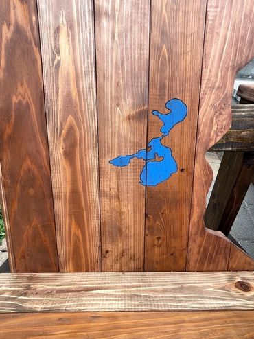 Coon Lake - laser engraved/ color filled