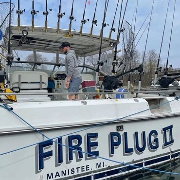 Prepping the boat for an afternoon fishing charter.