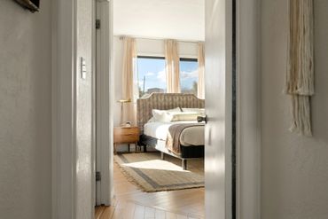 architectural, unique, quaint, cozy, interesting, eye catching, color pop, bedroom, geometric