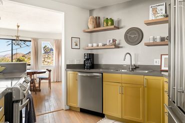 architectural, unique, quaint, cozy, interesting, eye catching, color pop, kitchen