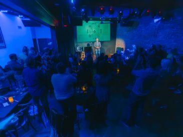 James Higround receiving a standing ovation at conclusion of his show "Magic in Humans"