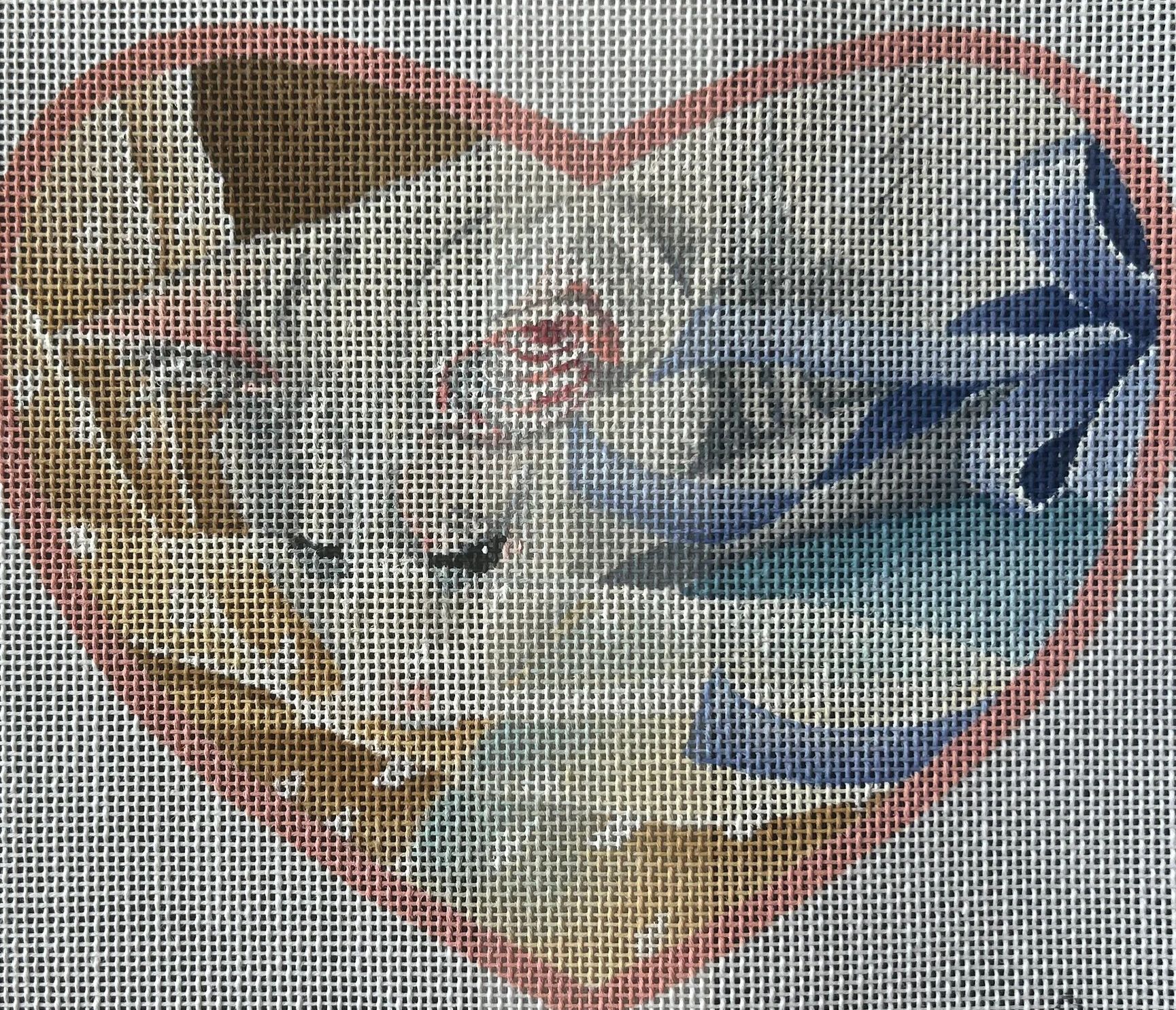 Kitty with Lace and Ribbon in Heart Shape