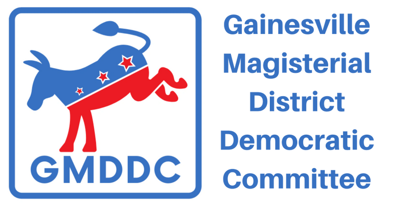 Gainesville Magisterial District Democratic Committee logo featuring an illustration of a donkey