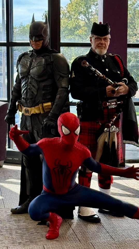 I had the privilege of posing with Batman and Spiderman from the Iowa League of Heroes.