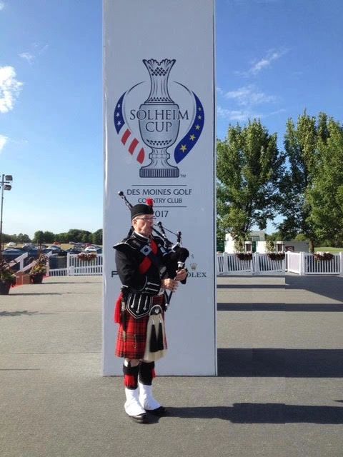 Representing Scotland as the Lone Piper for the closing ceremony of the 2017 Solheim Golf Tournament