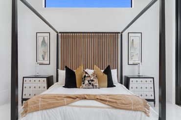 four poster bed. canopy bed. guest bedroom