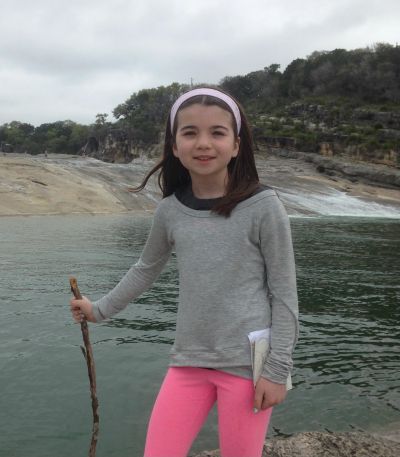 Lulu on a hike at the Pedernales River in Texas in March 2017.