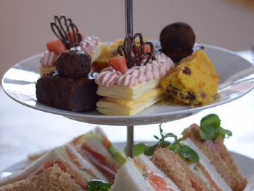 Plated afternoon tea on 3 tier stand