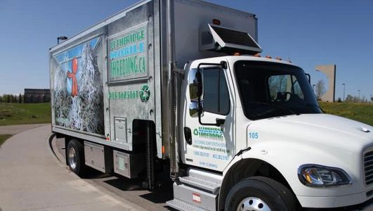 Lethbridge Mobile Shredding Inc. On-Site Shredding Truck