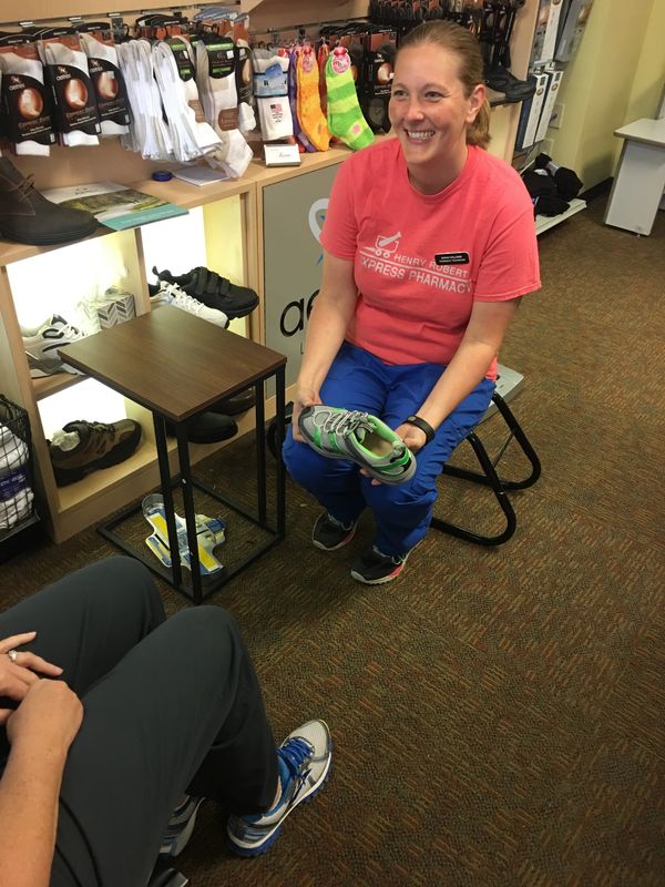 diabetic orthotic shoes custom fitted by this nice lady