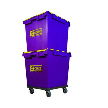 Software moving rental box with rolling dollies available