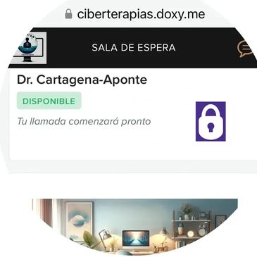 Captura de pantalla de Sala de Espera en ciberterapias.doxy.me.