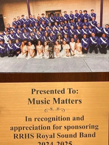 River Ridge Appreciation Plaque presented to Music Matters