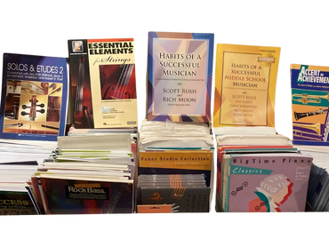 School band instrument books.