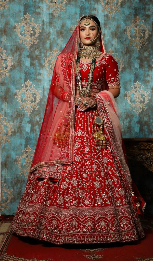 A rajasthani bride in her wedding attire