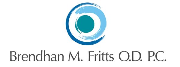 Logo of Brendan M. Fritts O.D. P.C. with blue circular design.