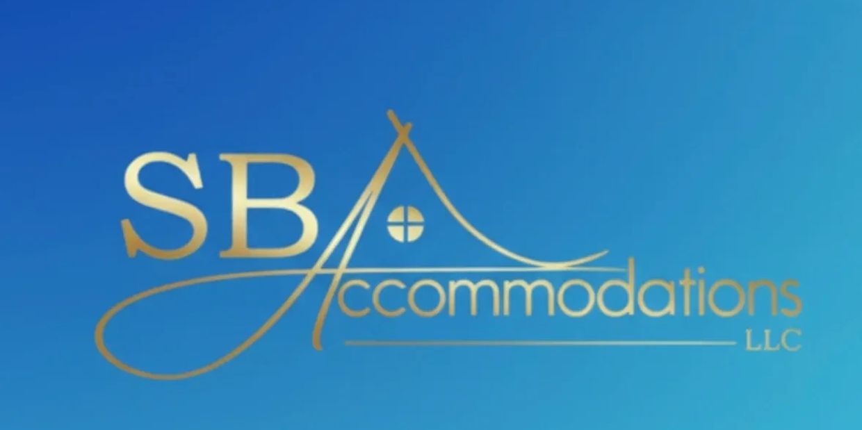 Logo for SB Accommodations LLC with a house design.