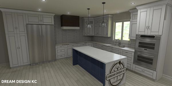 Kitchen design with 3d rendering