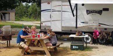 spacious camp sites with table