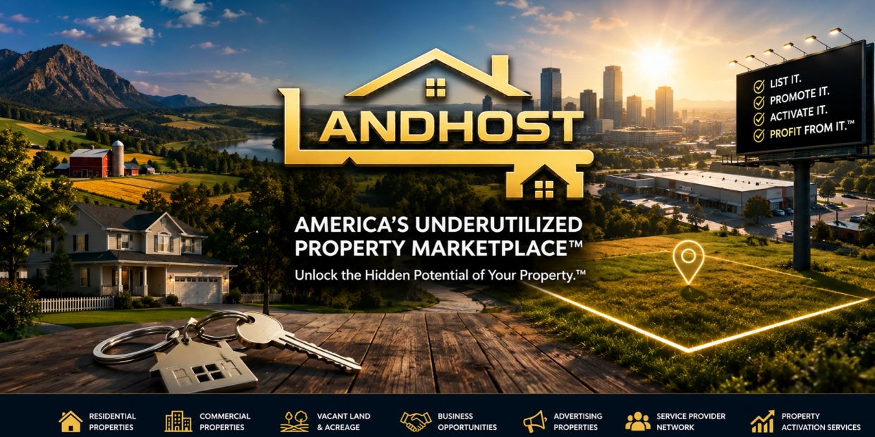 Landhost property marketplace offers underutilized property solutions.