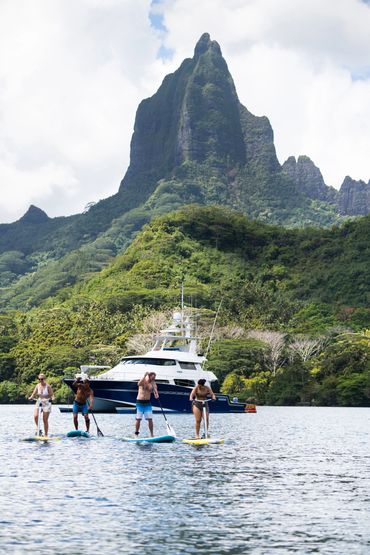 Tahiti sport fishing charter boat paddle board activity