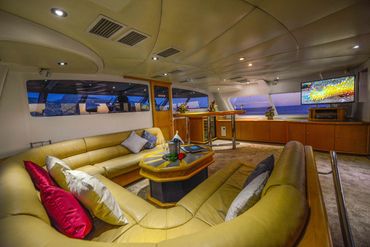 Tahiti sport fishing charter boat ultimate lady bridge deck lounge and bar