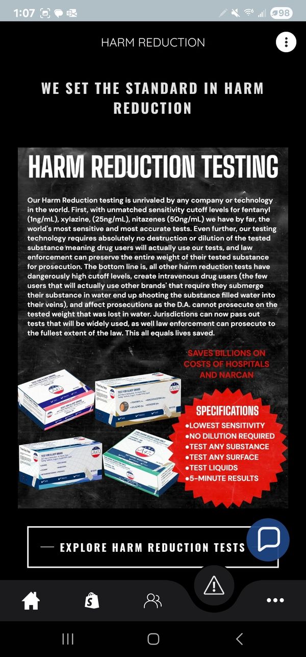 Nitazene test, fentanyl test, xylazine test, Benzodiazepines test, 4 panel harm reduction test