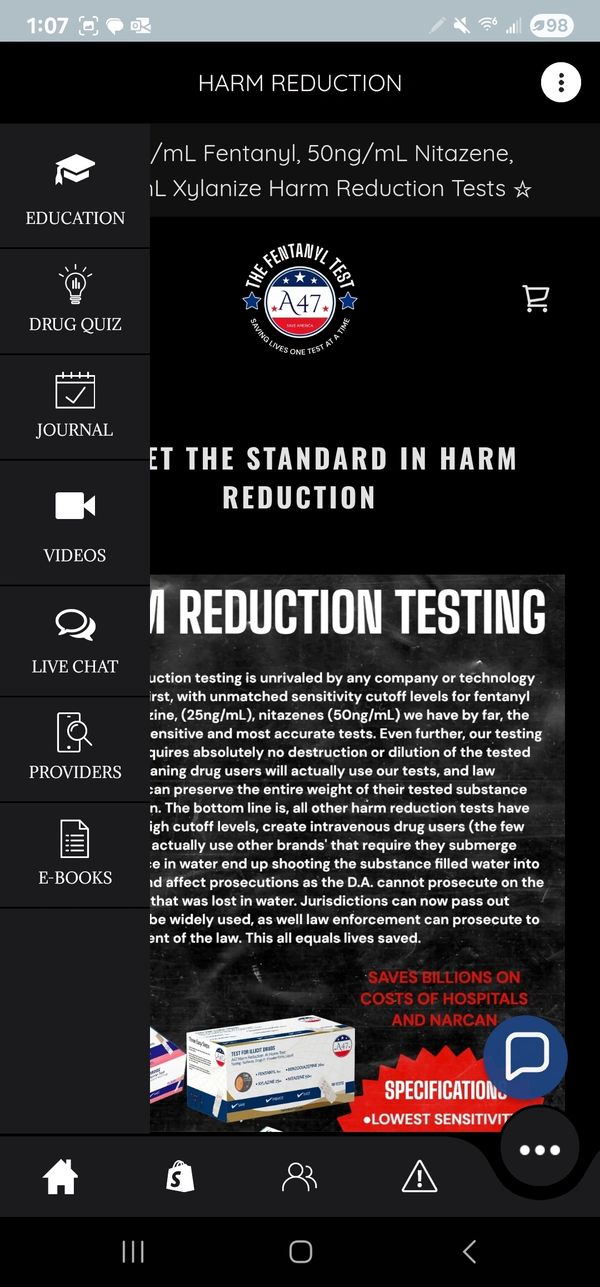 Nitazene test, fentanyl test, xylazine test, Benzodiazepines test, 4 panel harm reduction test