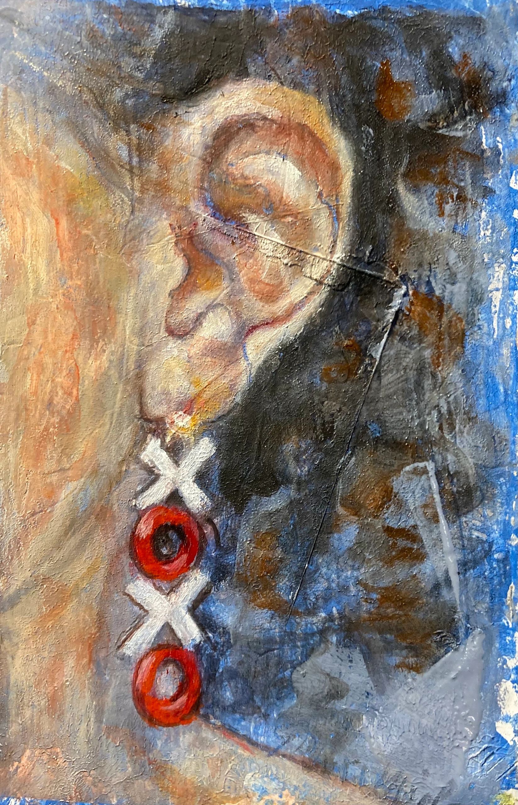 miniature oil  representing love symbol