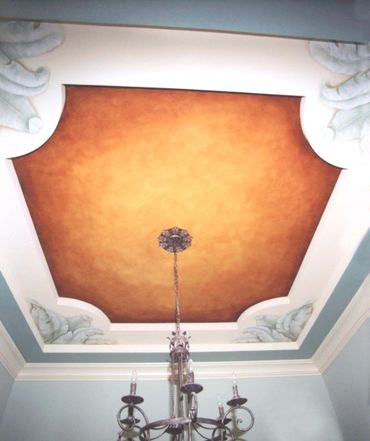 Beautiful orange color design for the ceiling 