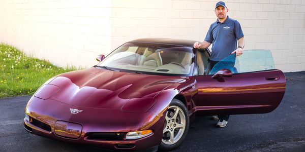 Our very first paint protection film project, a 2003 Corvette. Covered with 3M paint protection film
