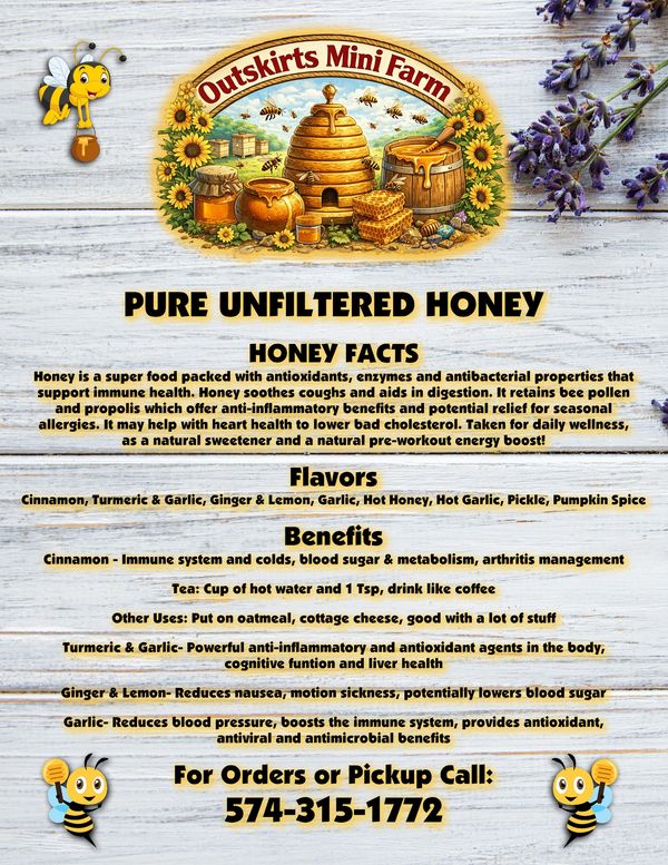 A flyer for local honey.