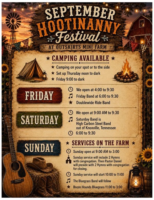 The events at the september hootinanny.