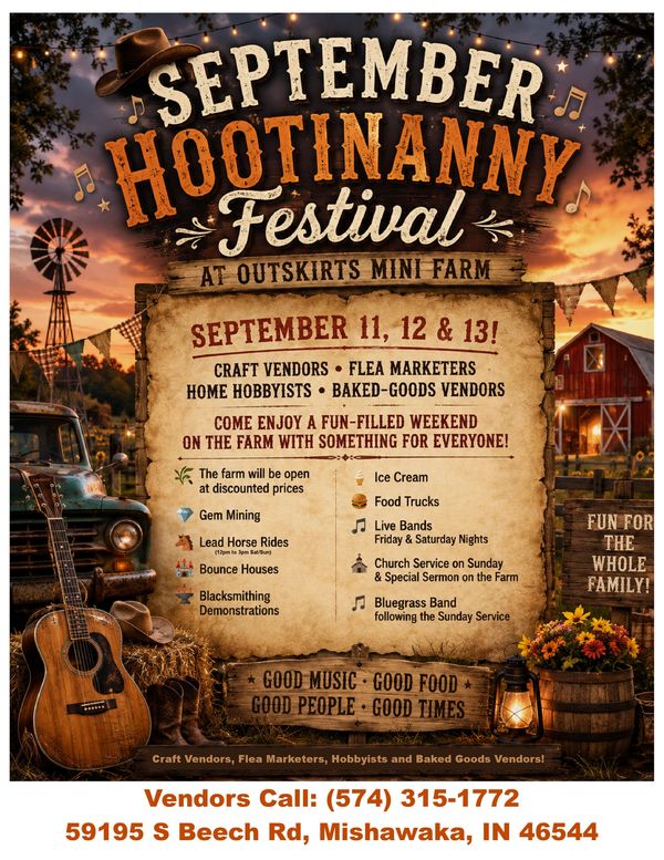 The flyer for the september hootinannny.
