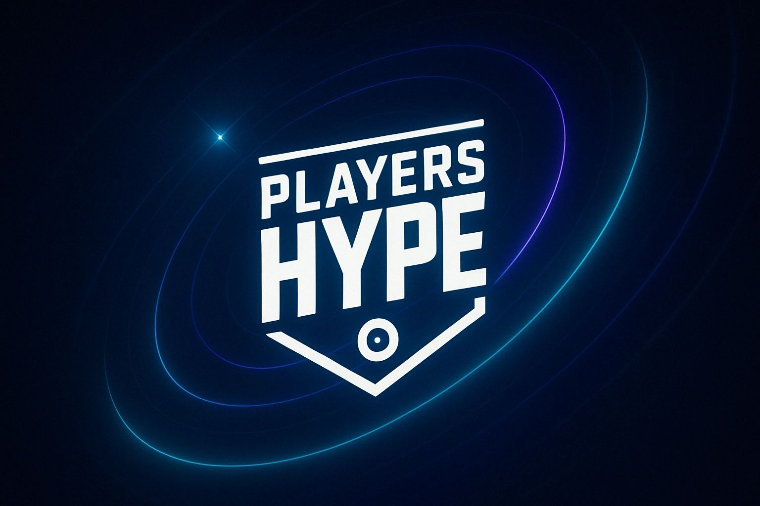 Logo of Players Hype with glowing circular lines on dark background.