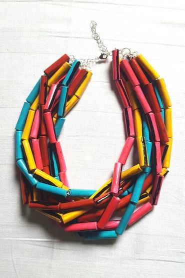 Recycled paper necklace