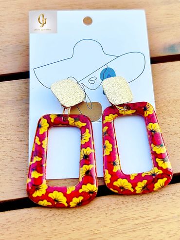 Recycled resin paper earring