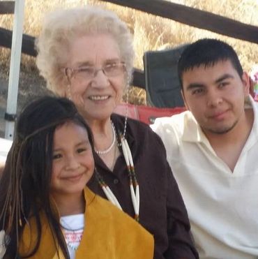 Carmelita Estrada with grandchildren Isabella and Jonathan