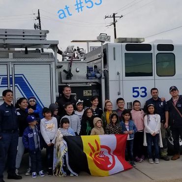David Soto of the Kern County Fire Dept giving a tour of the fire station. 
David is the Grandson of