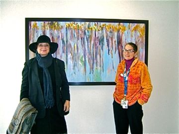 Nancy Stein of Nancy Stein Fine Arts  and 
Dr. Ambrosia at the Medical Examiners’ Offices

