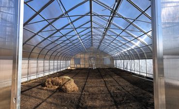 inside of greenhouse construction