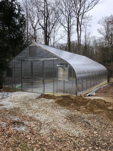 greenhouse construction in snow