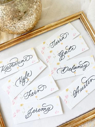 Calligraphy on Place Cards for Private Event