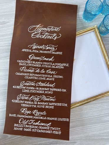 Leather Bar Menu