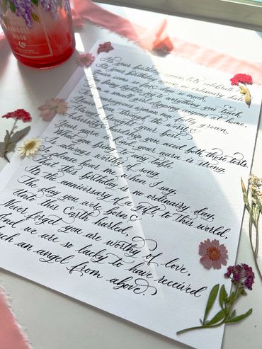 Commissioned Poem as a bespoke gift.