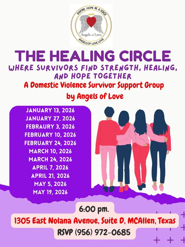 Support group meetings for domestic violence survivors by Angels of Love.