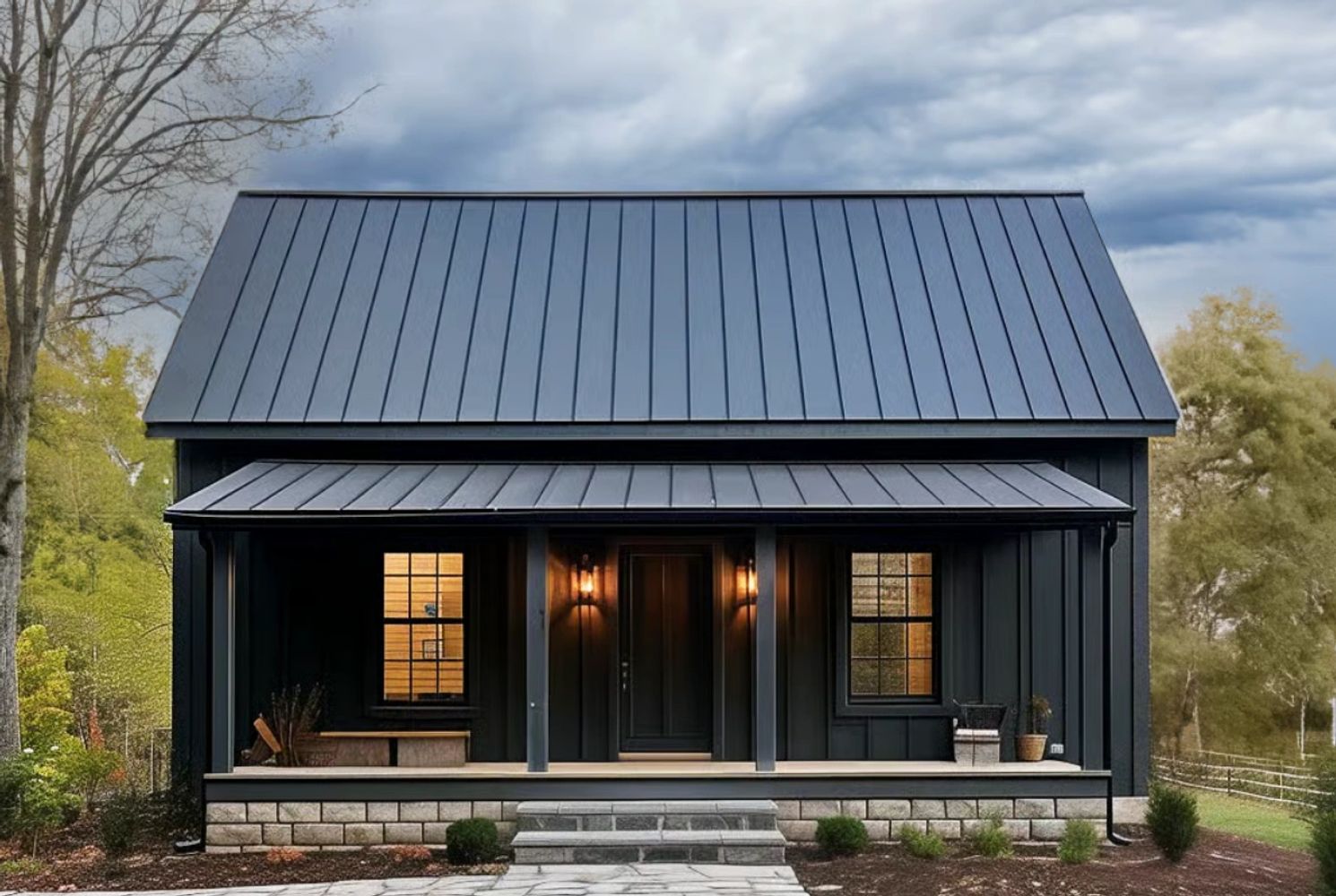 ADU (additional dwelling unit) in Columbus Ohio - a modern, black, single story home or cottage