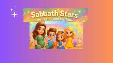 Cartoon family with kids and toys under the title Sabbath Stars.