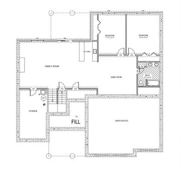 Basement Elevation for Jordan Home plan by Custom home builder MinAko Homes